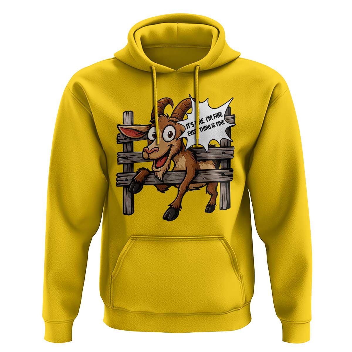 Funny Goat Hoodie It Is Fine I Am Fine Everything Is Fine - Wonder Print Shop
