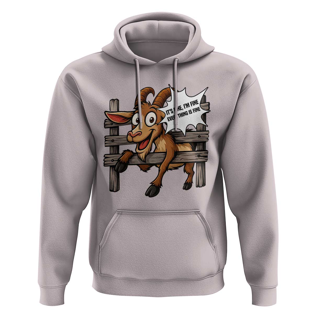 Funny Goat Hoodie It Is Fine I Am Fine Everything Is Fine - Wonder Print Shop