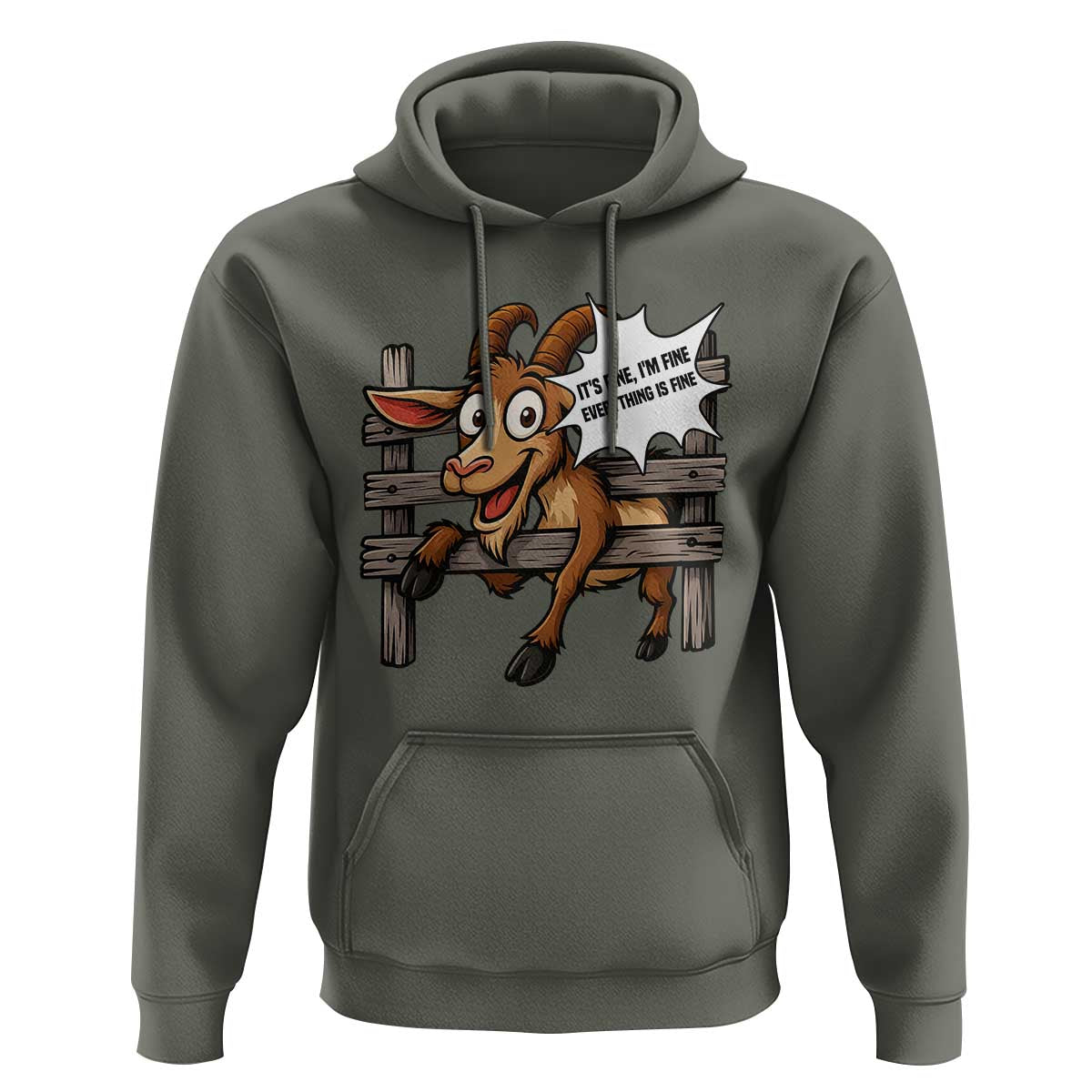Funny Goat Hoodie It Is Fine I Am Fine Everything Is Fine - Wonder Print Shop