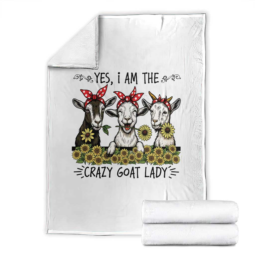I Am The Crazy Goat Lady Throw Blanket Goat Lady Gift - Wonder Print Shop