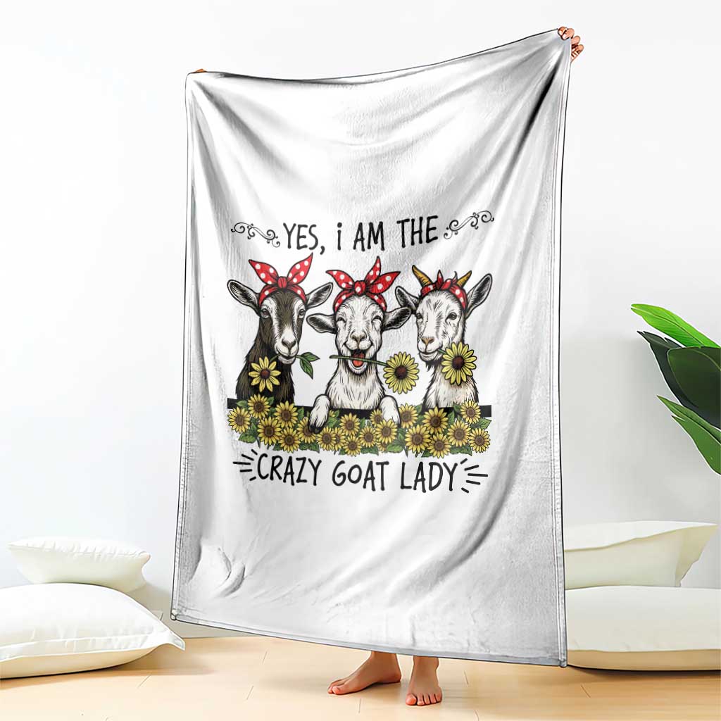 I Am The Crazy Goat Lady Throw Blanket Goat Lady Gift - Wonder Print Shop