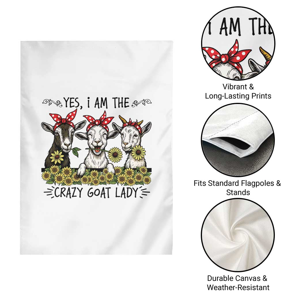 I Am The Crazy Goat Lady Garden Flag Goat Lady Gift - Wonder Print Shop