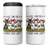 I Am The Crazy Goat Lady 4 in 1 Can Cooler Tumbler Goat Lady Gift