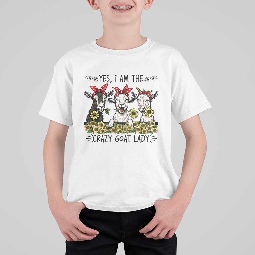I Am The Crazy Goat Lady T Shirt For Kid Goat Lady Gift - Wonder Print Shop