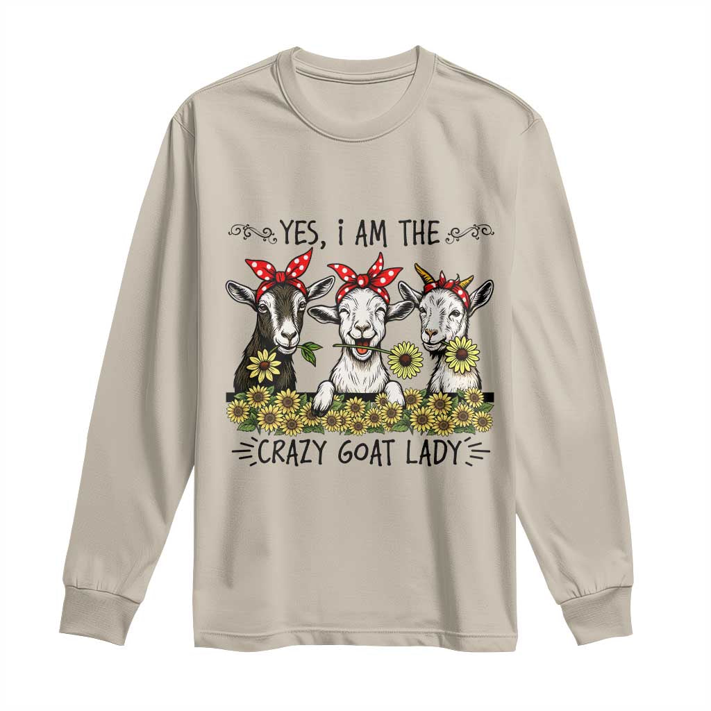 I Am The Crazy Goat Lady Long Sleeve Shirt Goat Lady Gift - Wonder Print Shop