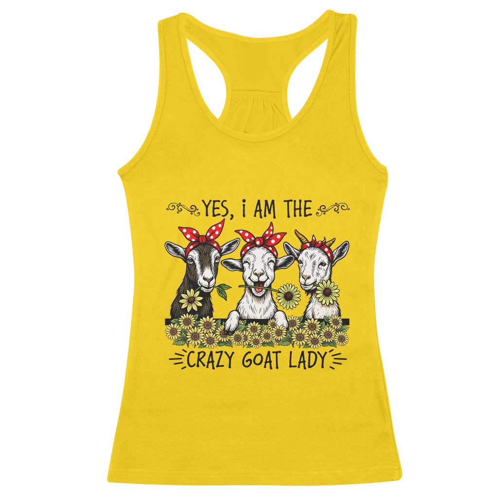 I Am The Crazy Goat Lady Racerback Tank Top Goat Lady Gift - Wonder Print Shop