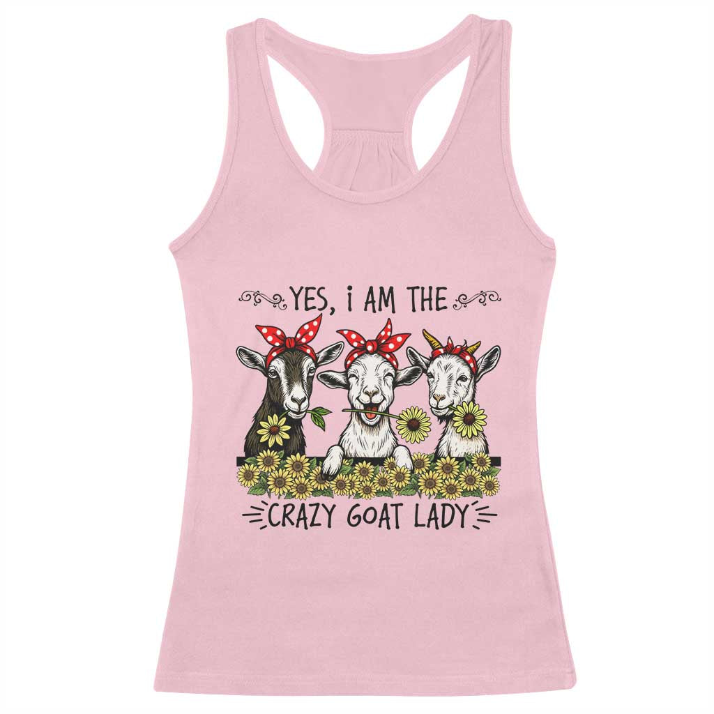 I Am The Crazy Goat Lady Racerback Tank Top Goat Lady Gift - Wonder Print Shop