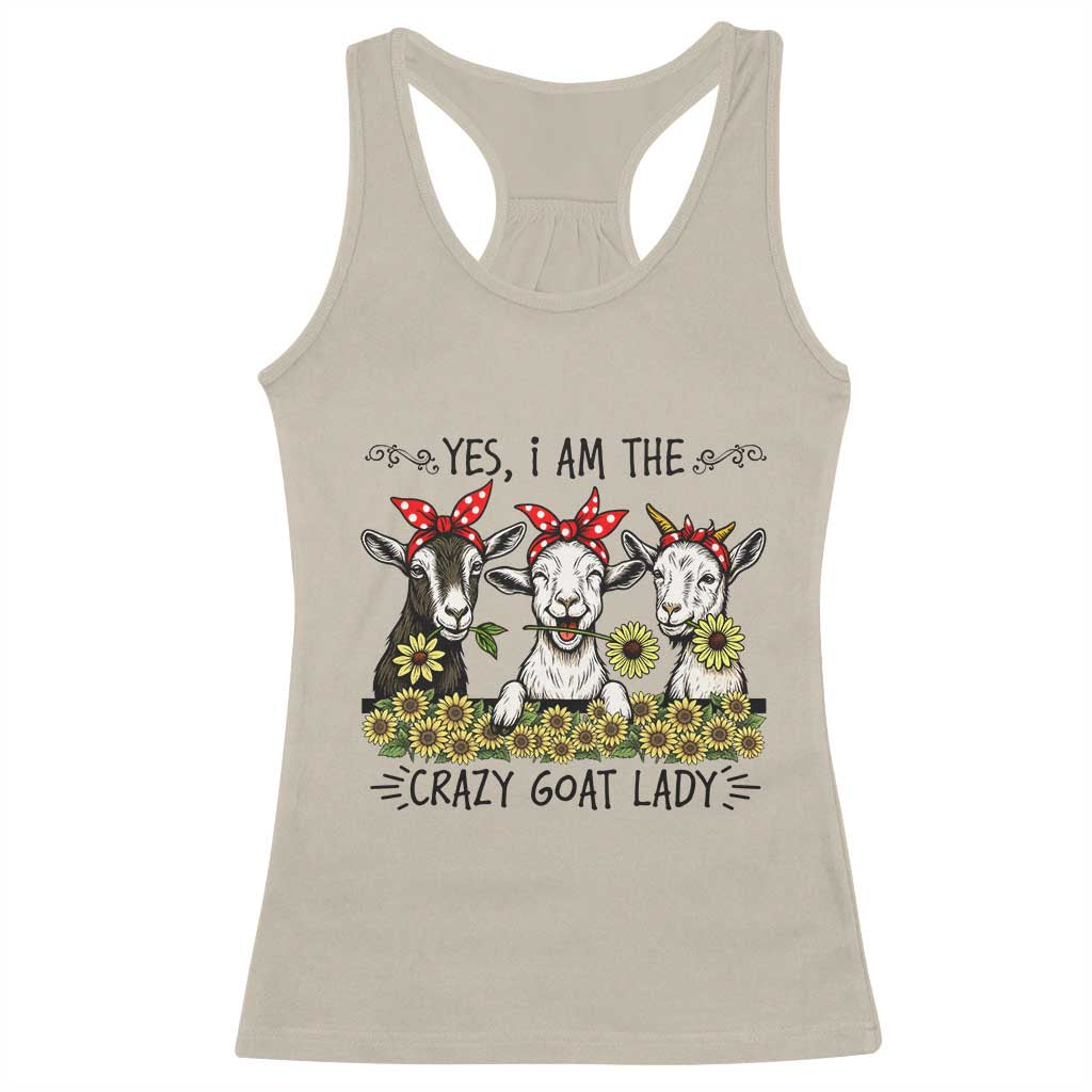 I Am The Crazy Goat Lady Racerback Tank Top Goat Lady Gift - Wonder Print Shop
