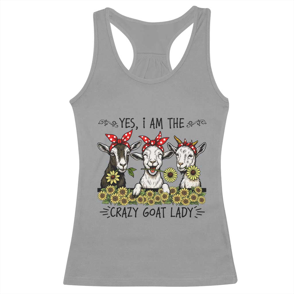 I Am The Crazy Goat Lady Racerback Tank Top Goat Lady Gift - Wonder Print Shop