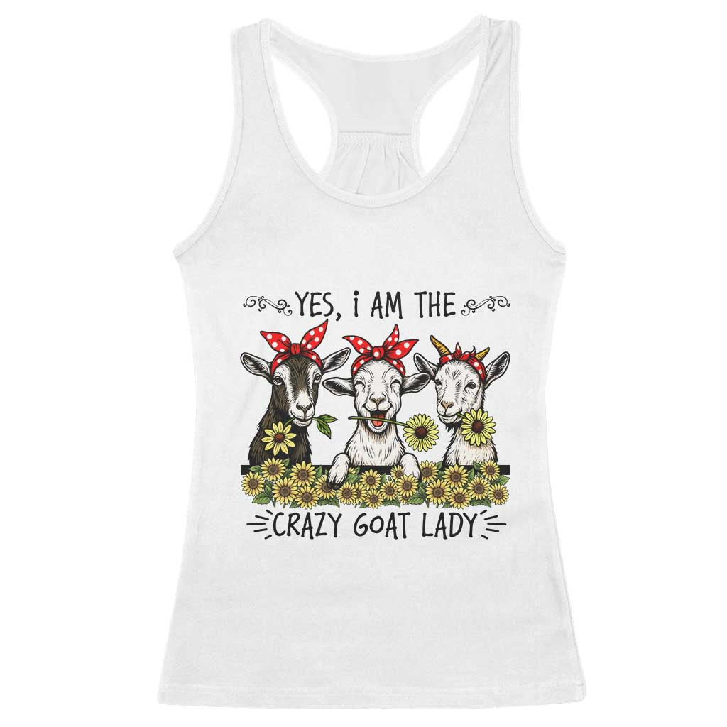 I Am The Crazy Goat Lady Racerback Tank Top Goat Lady Gift - Wonder Print Shop