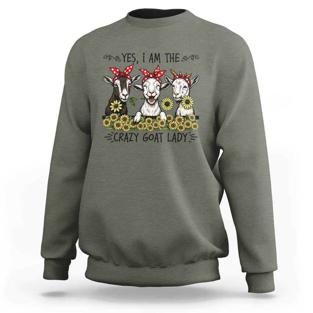 I Am The Crazy Goat Lady Sweatshirt Goat Lady Gift - Wonder Print Shop