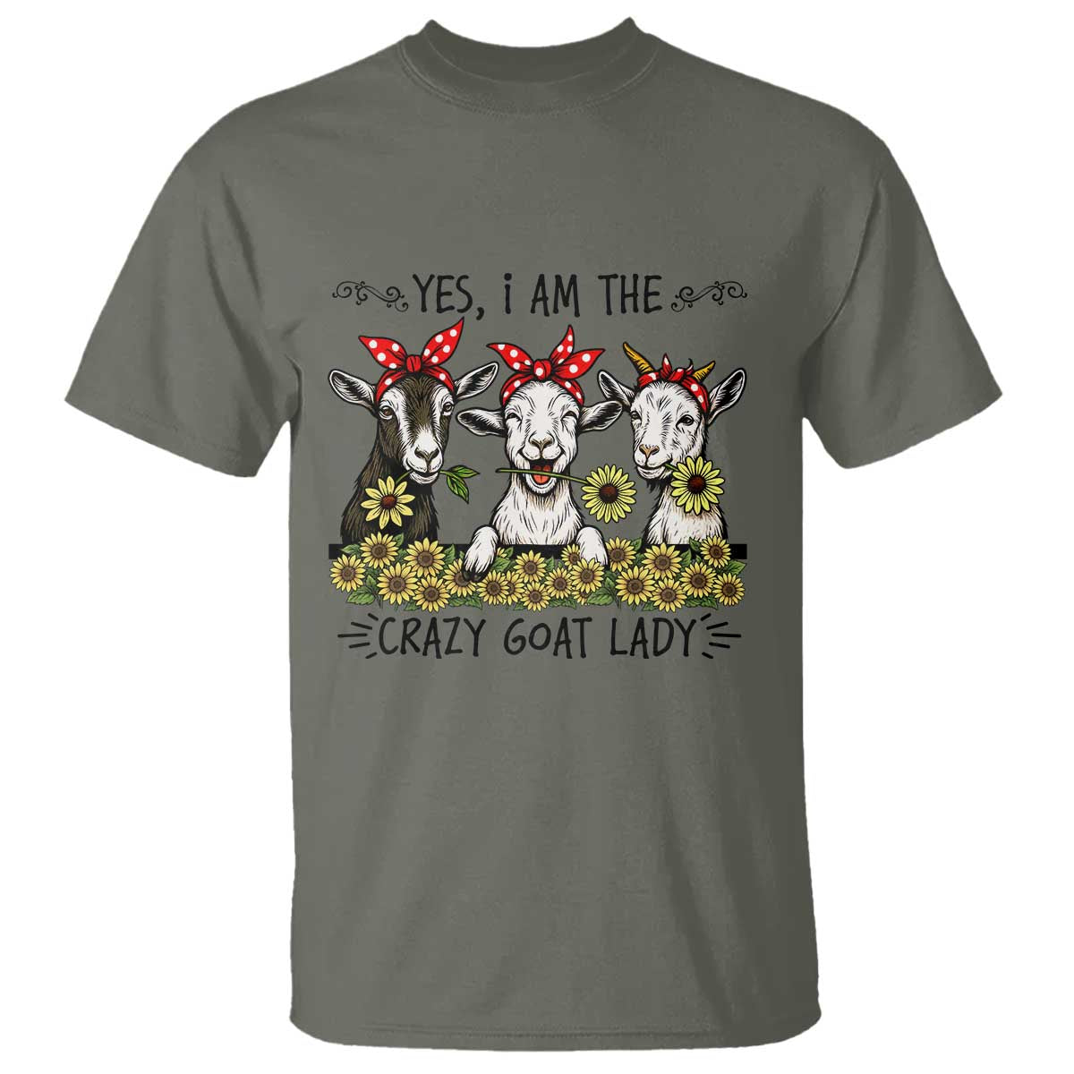 I Am The Crazy Goat Lady T Shirt Goat Lady Gift - Wonder Print Shop