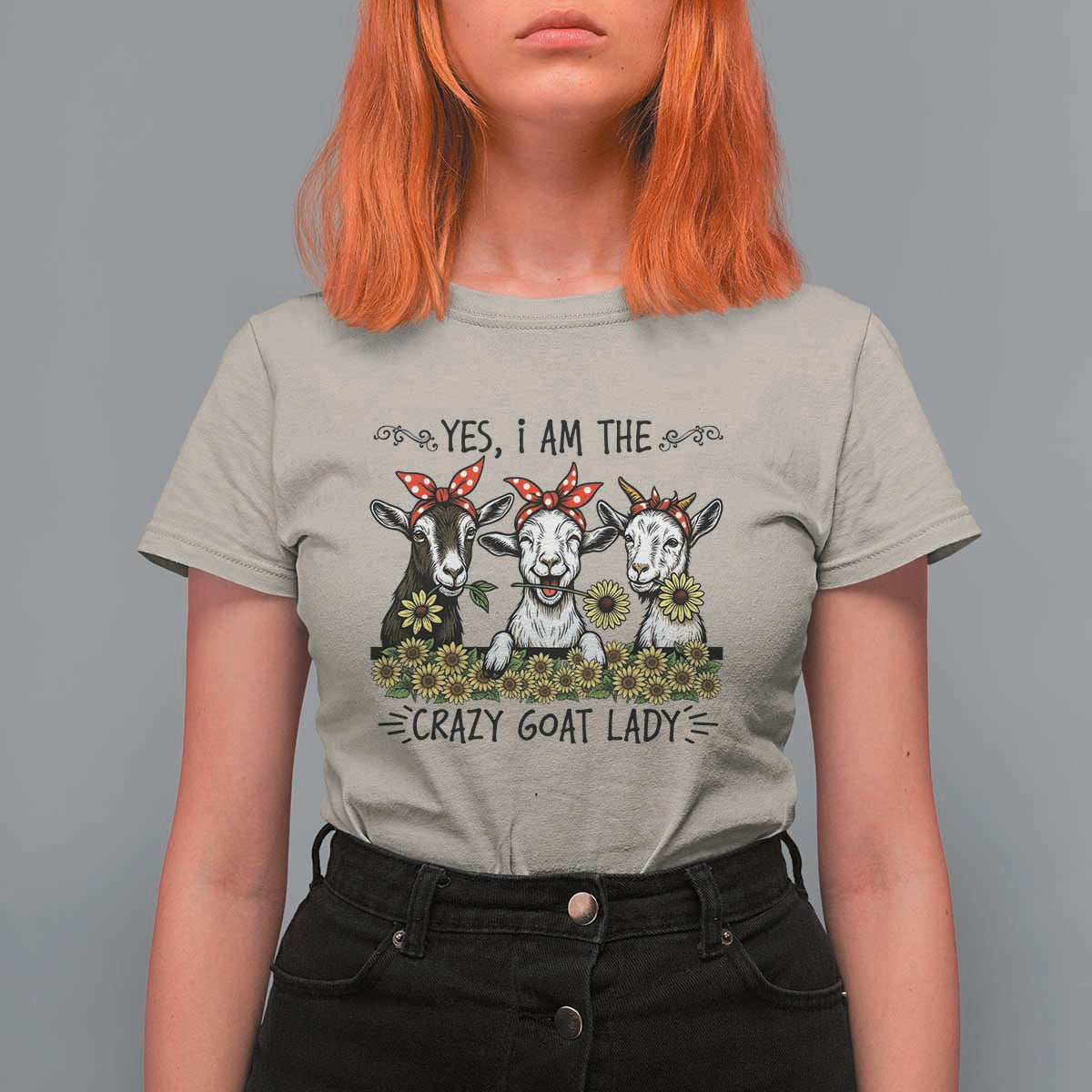 I Am The Crazy Goat Lady T Shirt For Women Goat Lady Gift - Wonder Print Shop