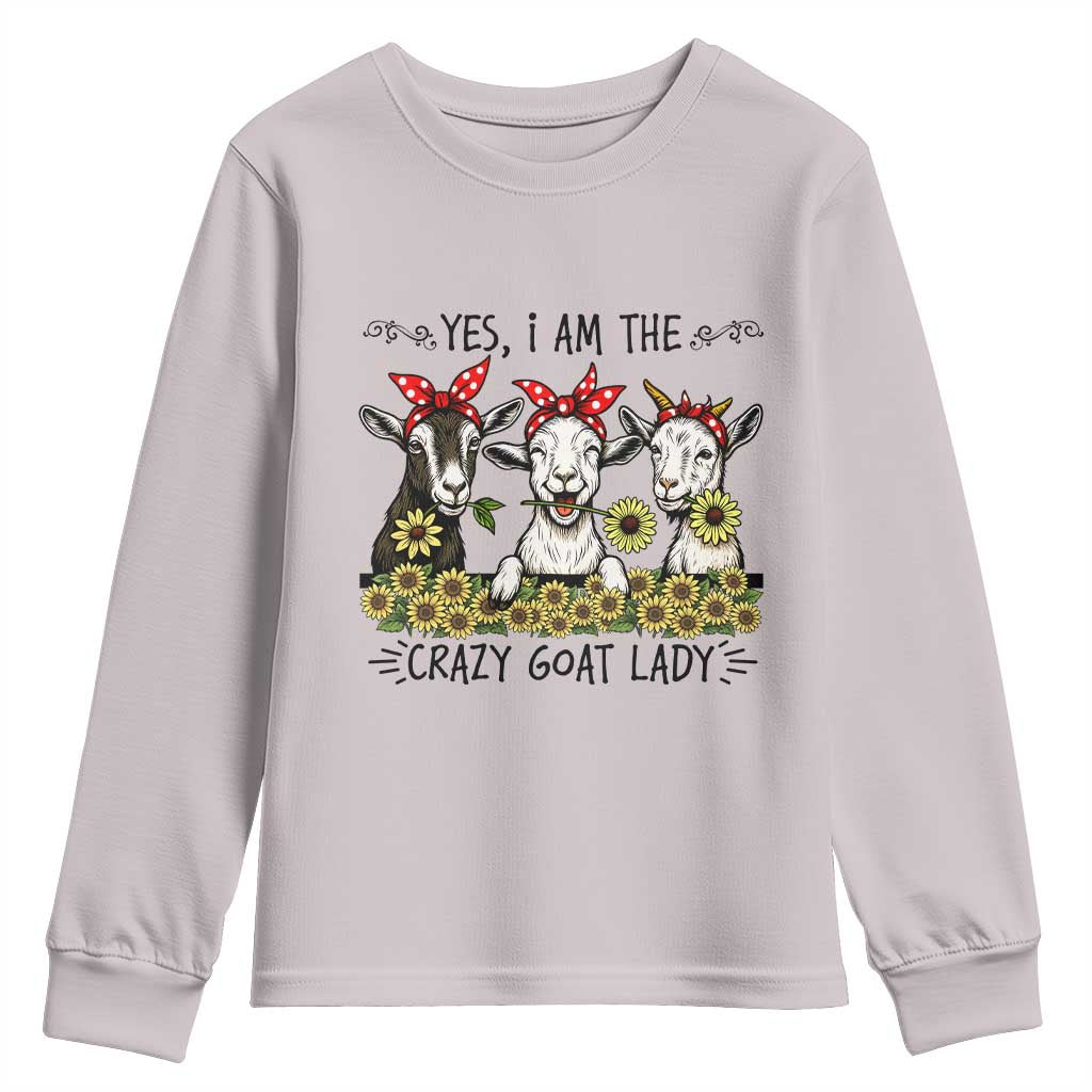 I Am The Crazy Goat Lady Youth Sweatshirt Goat Lady Gift - Wonder Print Shop