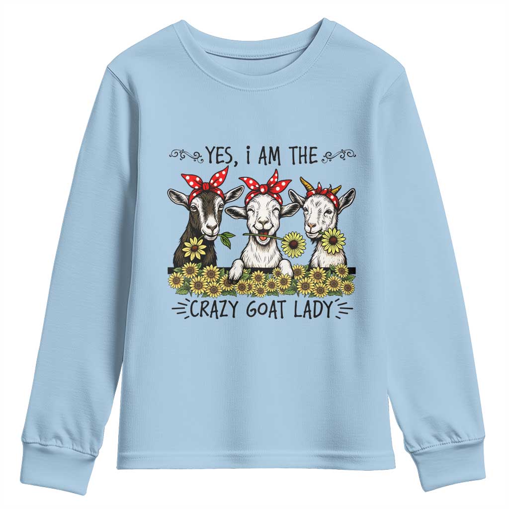 I Am The Crazy Goat Lady Youth Sweatshirt Goat Lady Gift - Wonder Print Shop