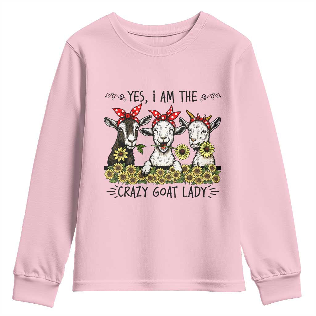 I Am The Crazy Goat Lady Youth Sweatshirt Goat Lady Gift - Wonder Print Shop