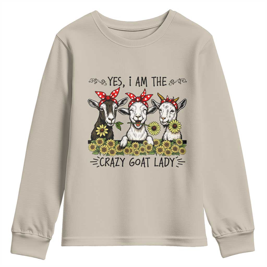 I Am The Crazy Goat Lady Youth Sweatshirt Goat Lady Gift - Wonder Print Shop