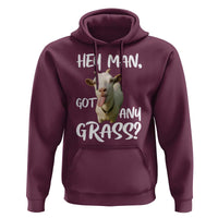 Hey Man Got Any Grass Hoodie Funny Goat Stoner Gift - Wonder Print Shop