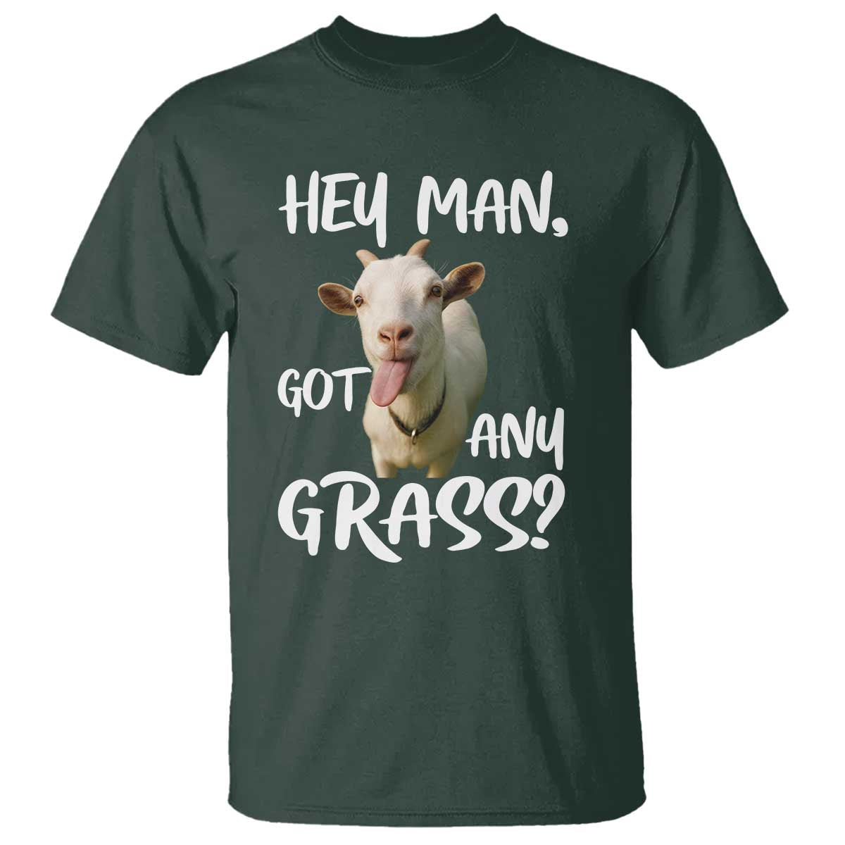 Hey Man Got Any Grass T Shirt Funny Goat Stoner Gift - Wonder Print Shop