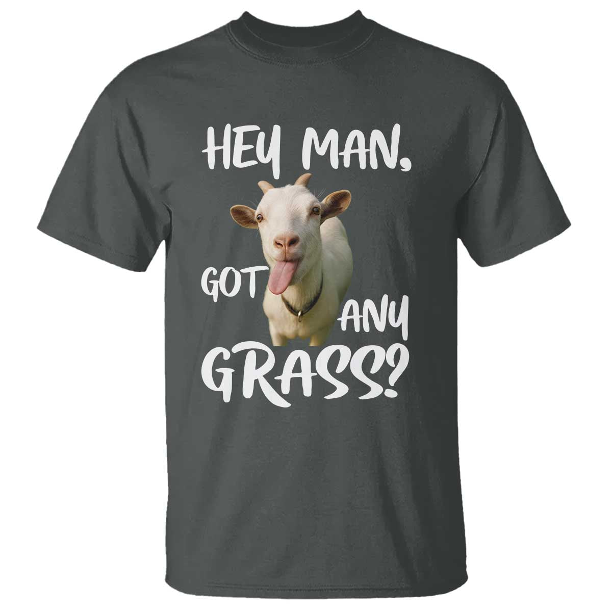 Hey Man Got Any Grass T Shirt Funny Goat Stoner Gift - Wonder Print Shop