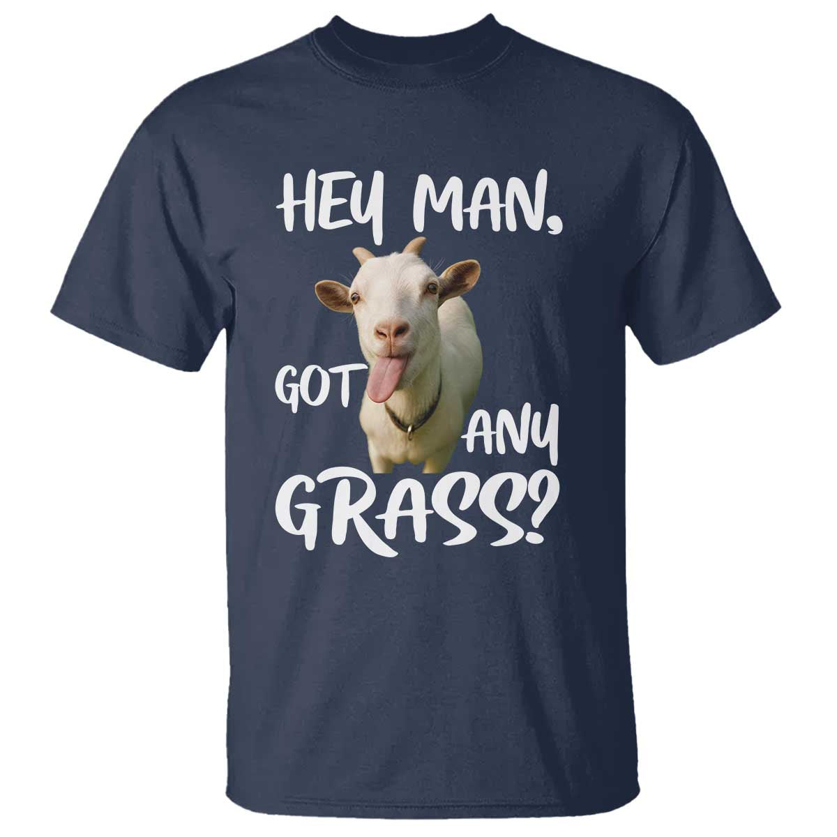 Hey Man Got Any Grass T Shirt Funny Goat Stoner Gift - Wonder Print Shop