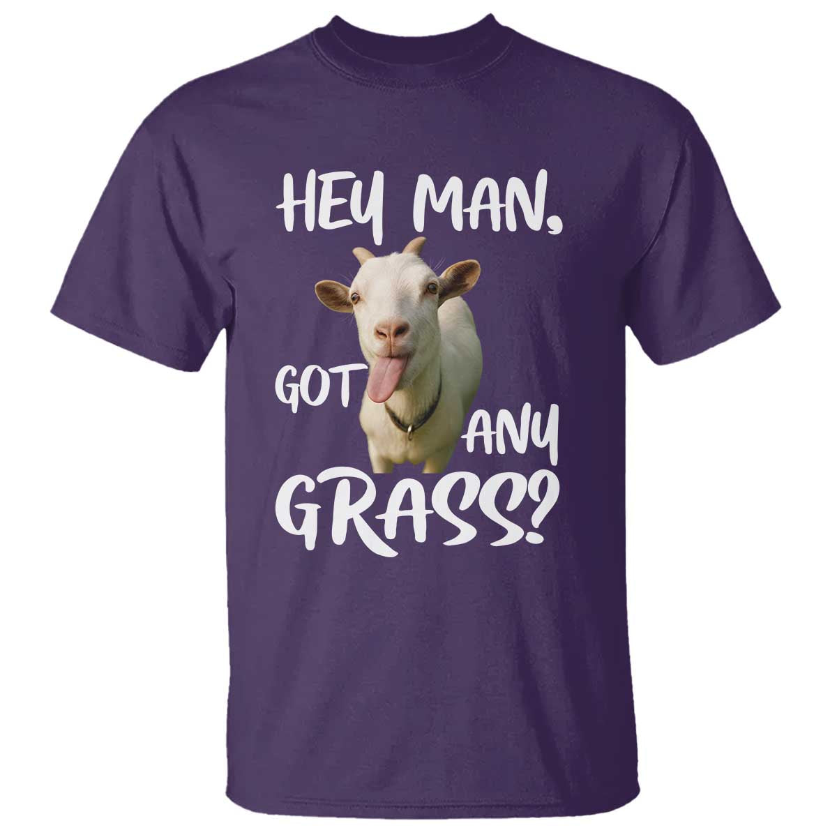 Hey Man Got Any Grass T Shirt Funny Goat Stoner Gift - Wonder Print Shop