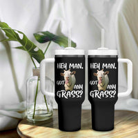 Hey Man Got Any Grass Tumbler With Handle Funny Goat Stoner Gift