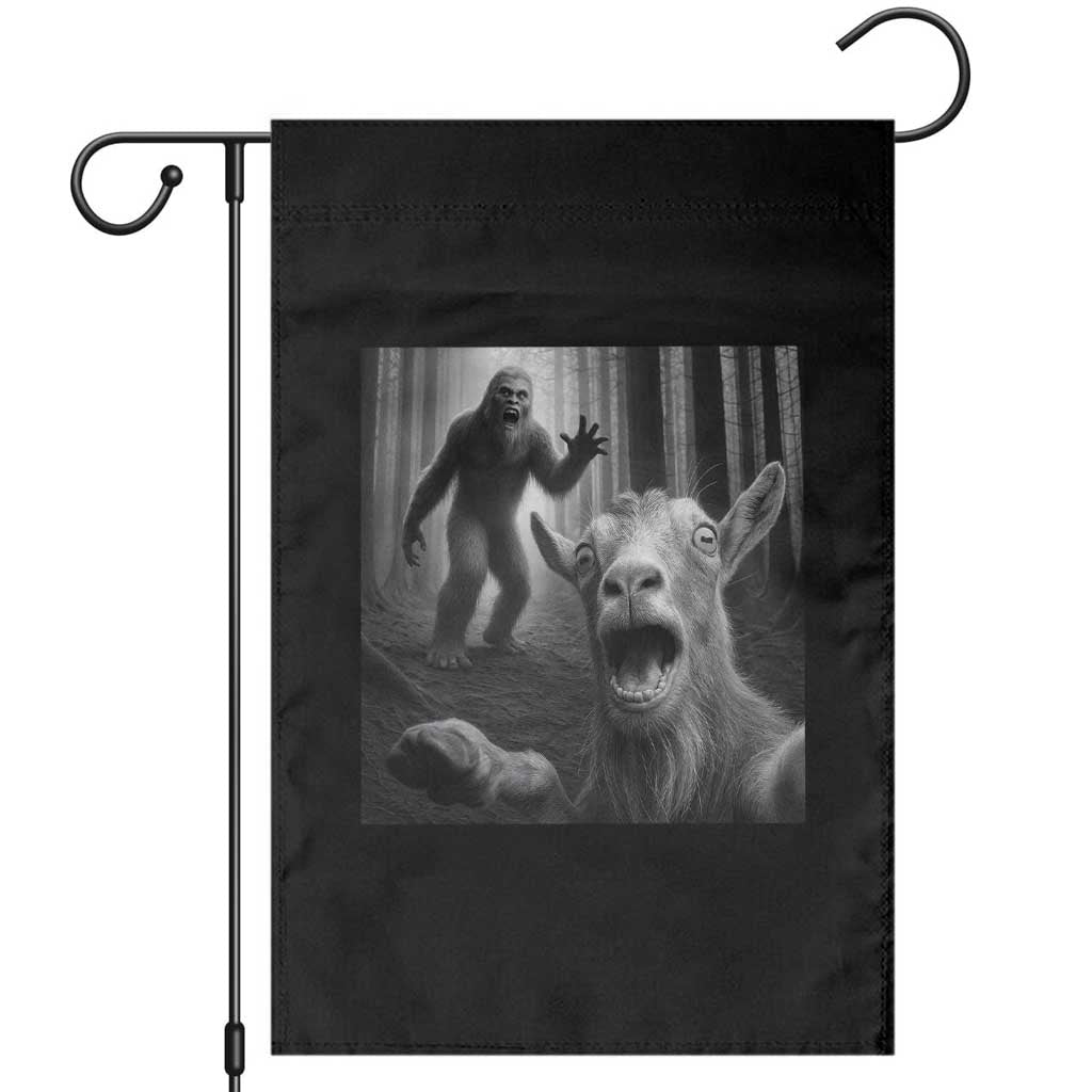 Goat Selfie With Bigfoot Garden Flag Funny Cryptid Gift - Wonder Print Shop