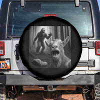 Goat Selfie With Bigfoot Spare Tire Cover Funny Cryptid Gift - Wonder Print Shop