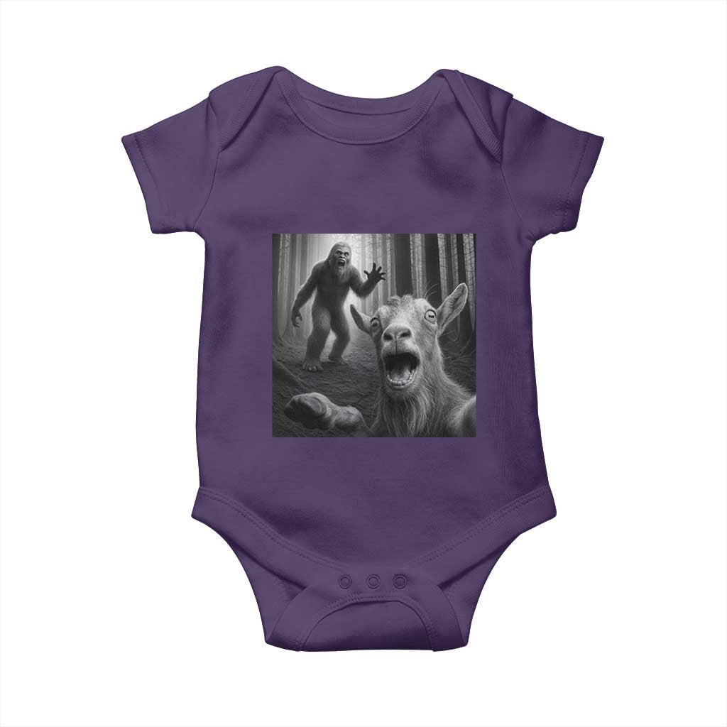 Goat Selfie With Bigfoot Baby Onesie Funny Cryptid Gift - Wonder Print Shop