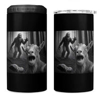 Goat Selfie With Bigfoot 4 in 1 Can Cooler Tumbler Funny Cryptid Gift