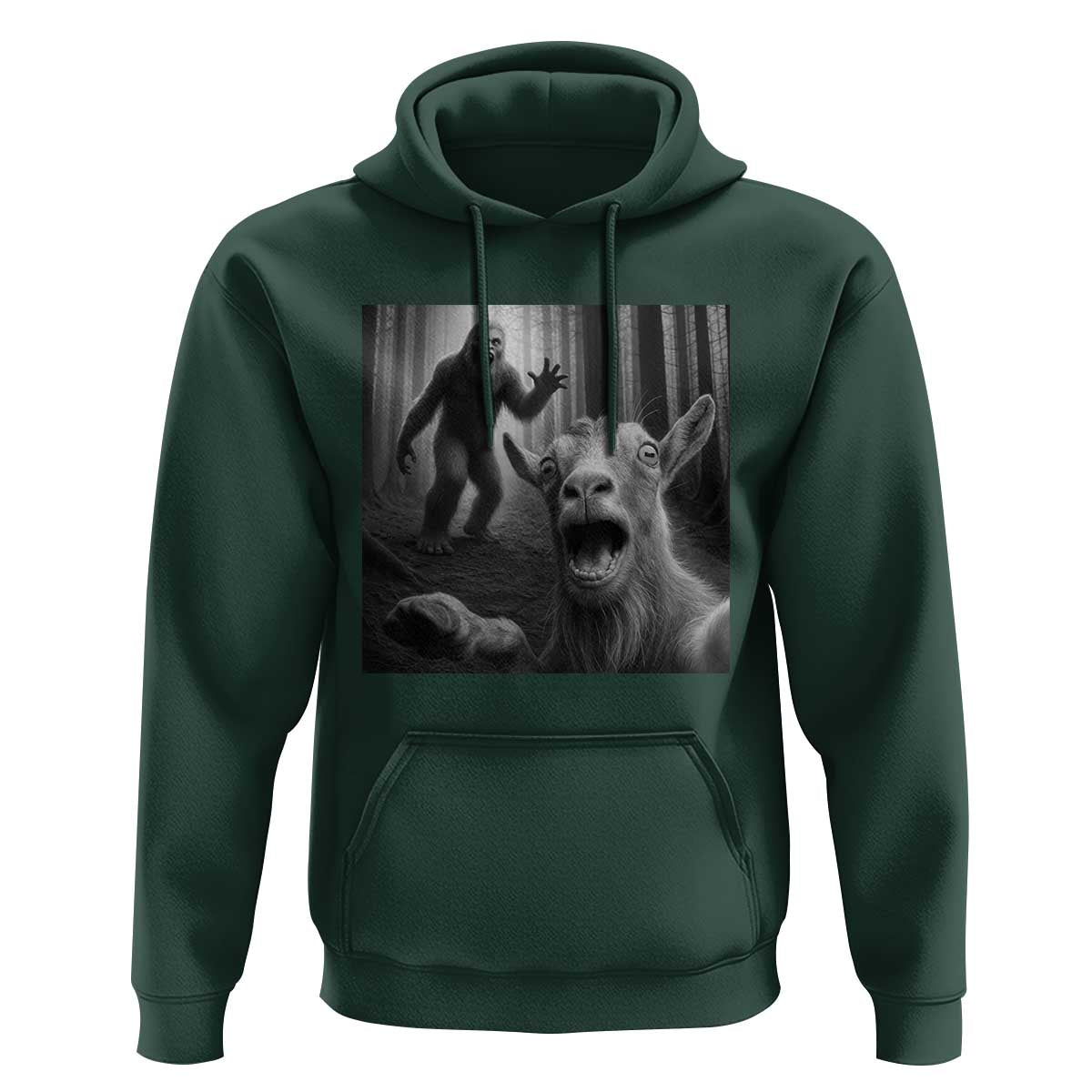 Goat Selfie With Bigfoot Hoodie Funny Cryptid Gift - Wonder Print Shop