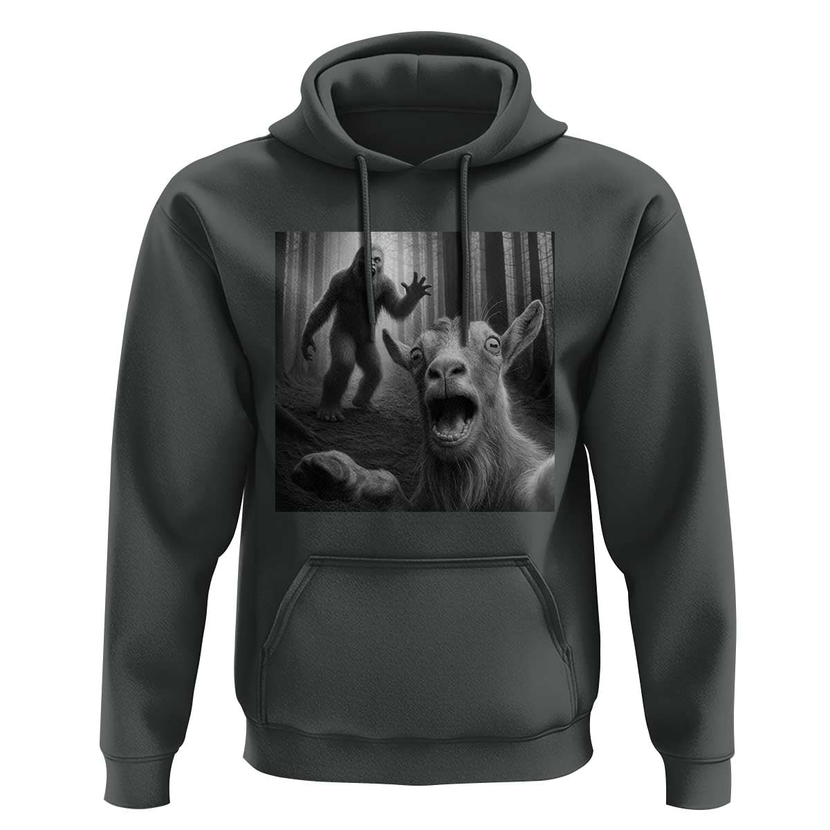 Goat Selfie With Bigfoot Hoodie Funny Cryptid Gift - Wonder Print Shop