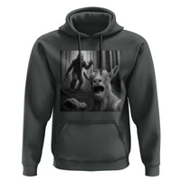 Goat Selfie With Bigfoot Hoodie Funny Cryptid Gift - Wonder Print Shop