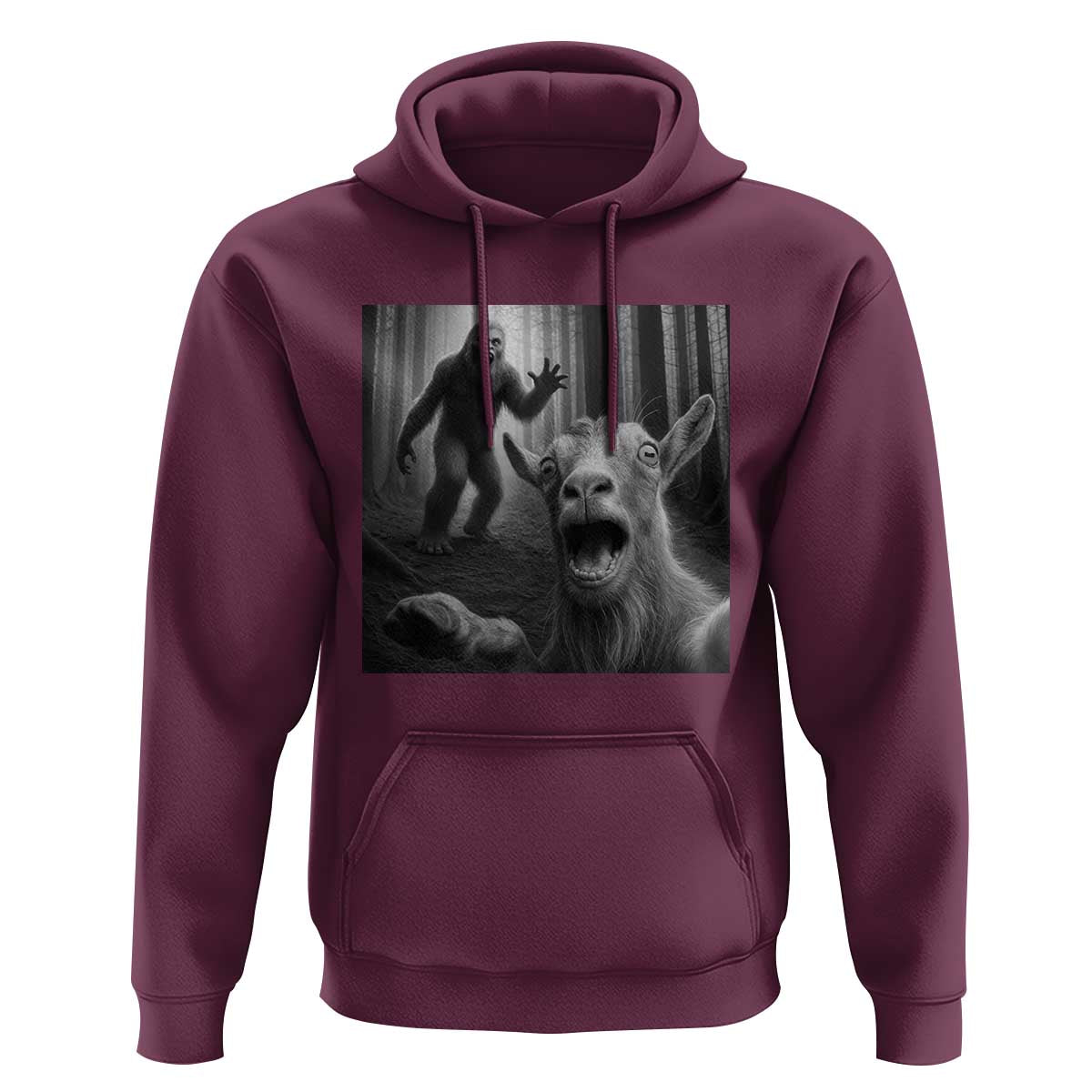 Goat Selfie With Bigfoot Hoodie Funny Cryptid Gift - Wonder Print Shop