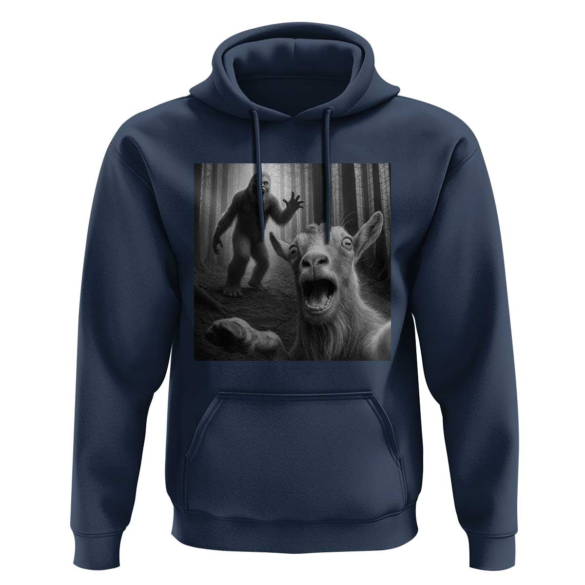 Goat Selfie With Bigfoot Hoodie Funny Cryptid Gift - Wonder Print Shop