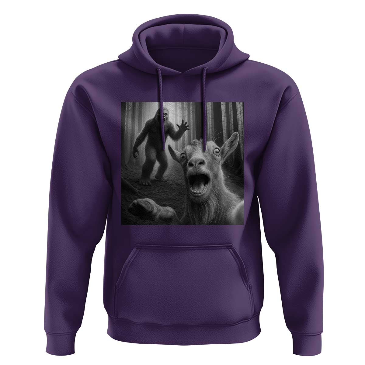 Goat Selfie With Bigfoot Hoodie Funny Cryptid Gift - Wonder Print Shop