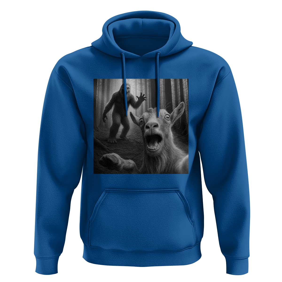 Goat Selfie With Bigfoot Hoodie Funny Cryptid Gift - Wonder Print Shop