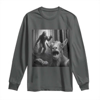 Goat Selfie With Bigfoot Long Sleeve Shirt Funny Cryptid Gift - Wonder Print Shop