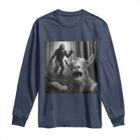 Goat Selfie With Bigfoot Long Sleeve Shirt Funny Cryptid Gift - Wonder Print Shop