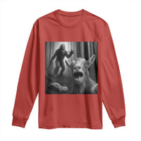 Goat Selfie With Bigfoot Long Sleeve Shirt Funny Cryptid Gift - Wonder Print Shop