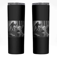 Goat Selfie With Bigfoot Skinny Tumbler Funny Cryptid Gift
