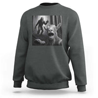 Goat Selfie With Bigfoot Sweatshirt Funny Cryptid Gift - Wonder Print Shop