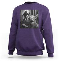 Goat Selfie With Bigfoot Sweatshirt Funny Cryptid Gift - Wonder Print Shop