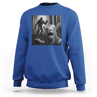 Goat Selfie With Bigfoot Sweatshirt Funny Cryptid Gift - Wonder Print Shop