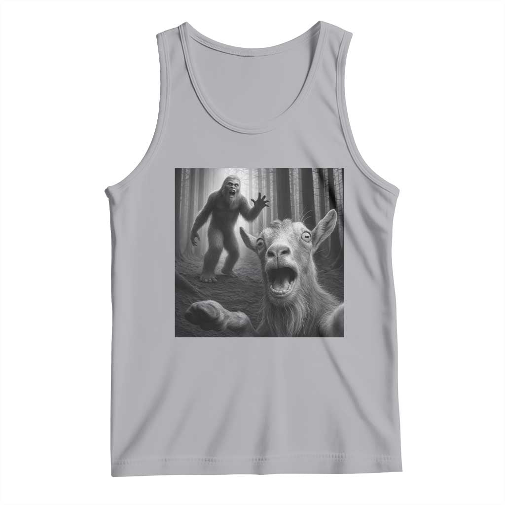Goat Selfie With Bigfoot Tank Top Funny Cryptid Gift - Wonder Print Shop