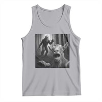 Goat Selfie With Bigfoot Tank Top Funny Cryptid Gift - Wonder Print Shop