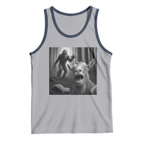 Goat Selfie With Bigfoot Tank Top Funny Cryptid Gift - Wonder Print Shop