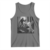Goat Selfie With Bigfoot Tank Top Funny Cryptid Gift - Wonder Print Shop