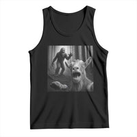 Goat Selfie With Bigfoot Tank Top Funny Cryptid Gift - Wonder Print Shop